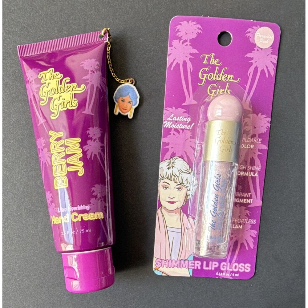 The Golden Girls Berry Jam Hand Cream 2.5 fl oz + Shimmer Lip Gloss 0.14